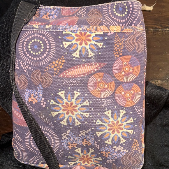 Kavu Crossbody Bag - Navy and Mustard Pattern - Picture 2 of 6